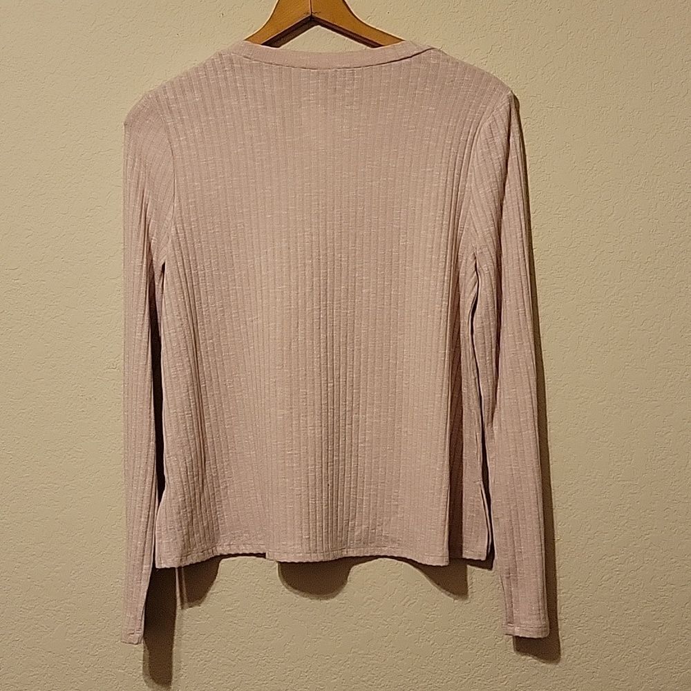 Aeropostale pink ribbed v neck sweater size Large - Picture 5 of 5